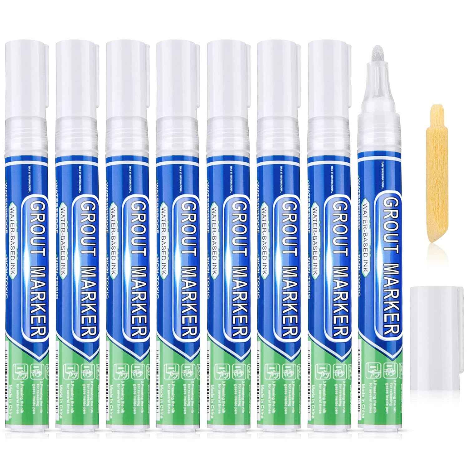 Grout Wall Repair Pen Tile Paint Markers for Bathrooms Kitchen 8 Pack