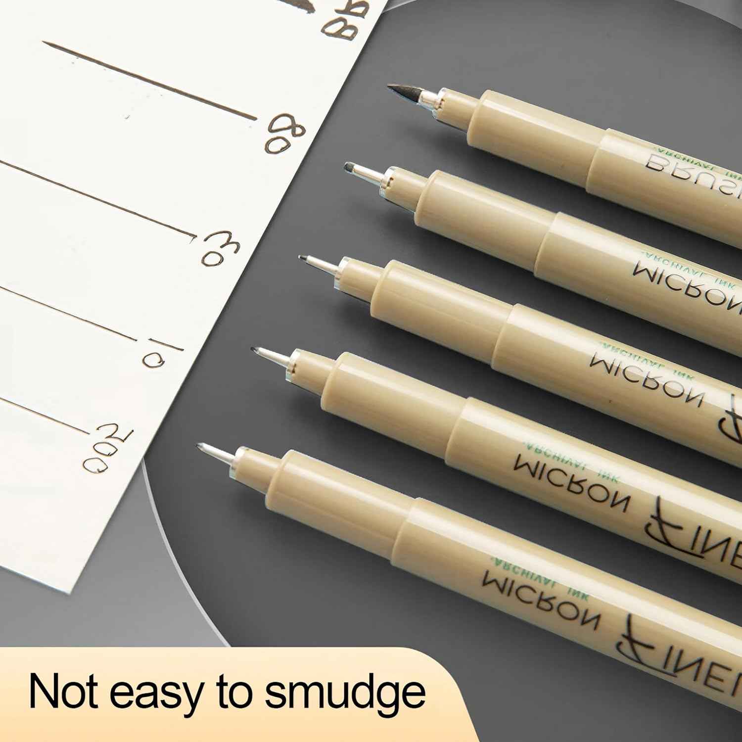 M&G 7Pcs Black Archival Ink Micron Fineliner Pens