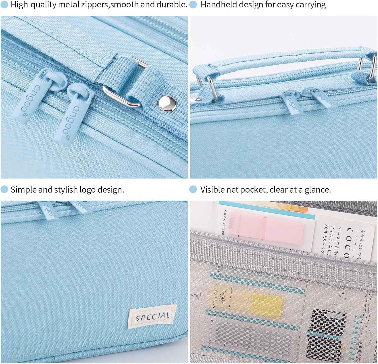 Large capacity pencil case Pencil Pouch Double Zipper Storage Bag