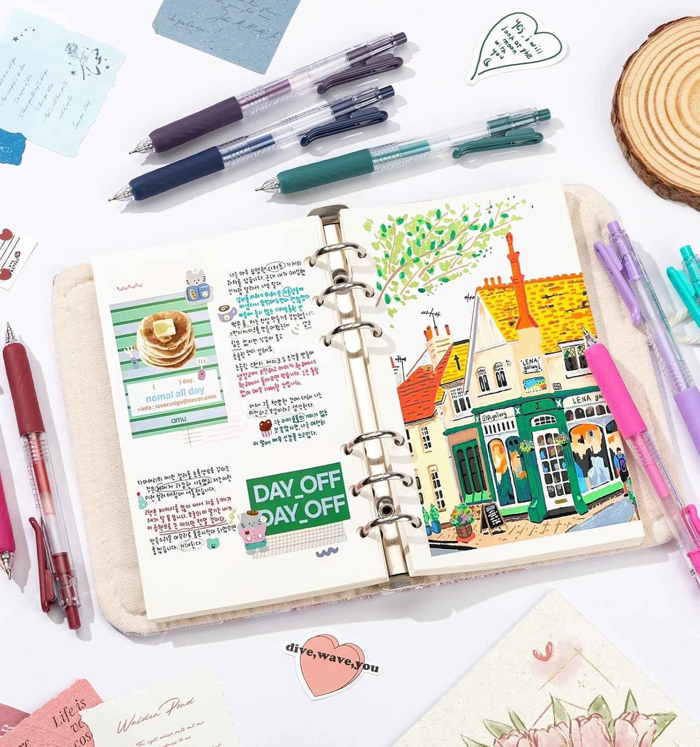 Languo 54 Colors Retractable Gel Pens 0.7mm for Coloring Drawing