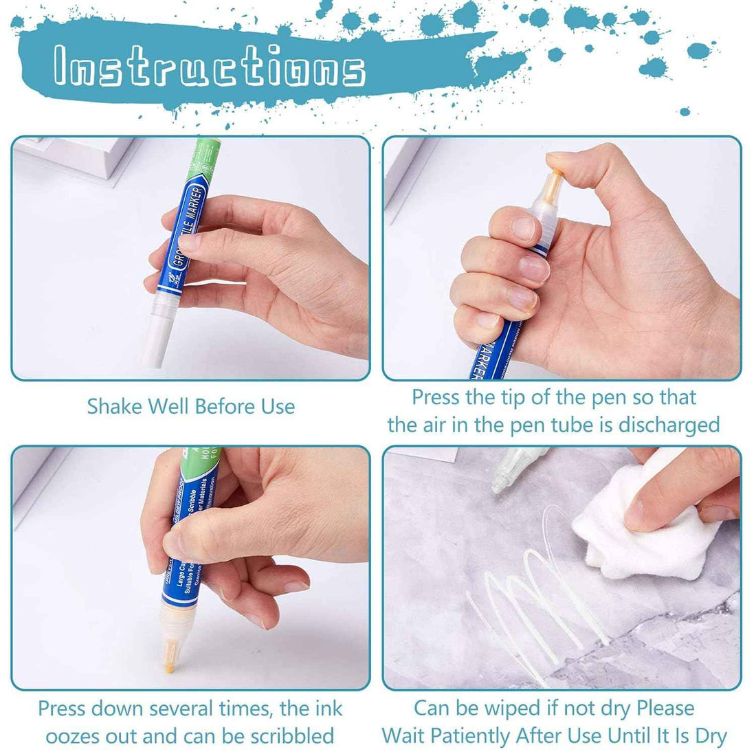 Grout Wall Repair Pen Tile Paint Markers for Bathrooms Kitchen 8 Pack