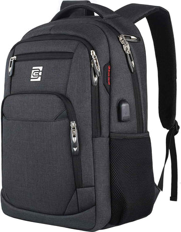 Bruno Cavalli Laptop Backpack with USB Charging Port Fit 15.6 inch Notebook Black