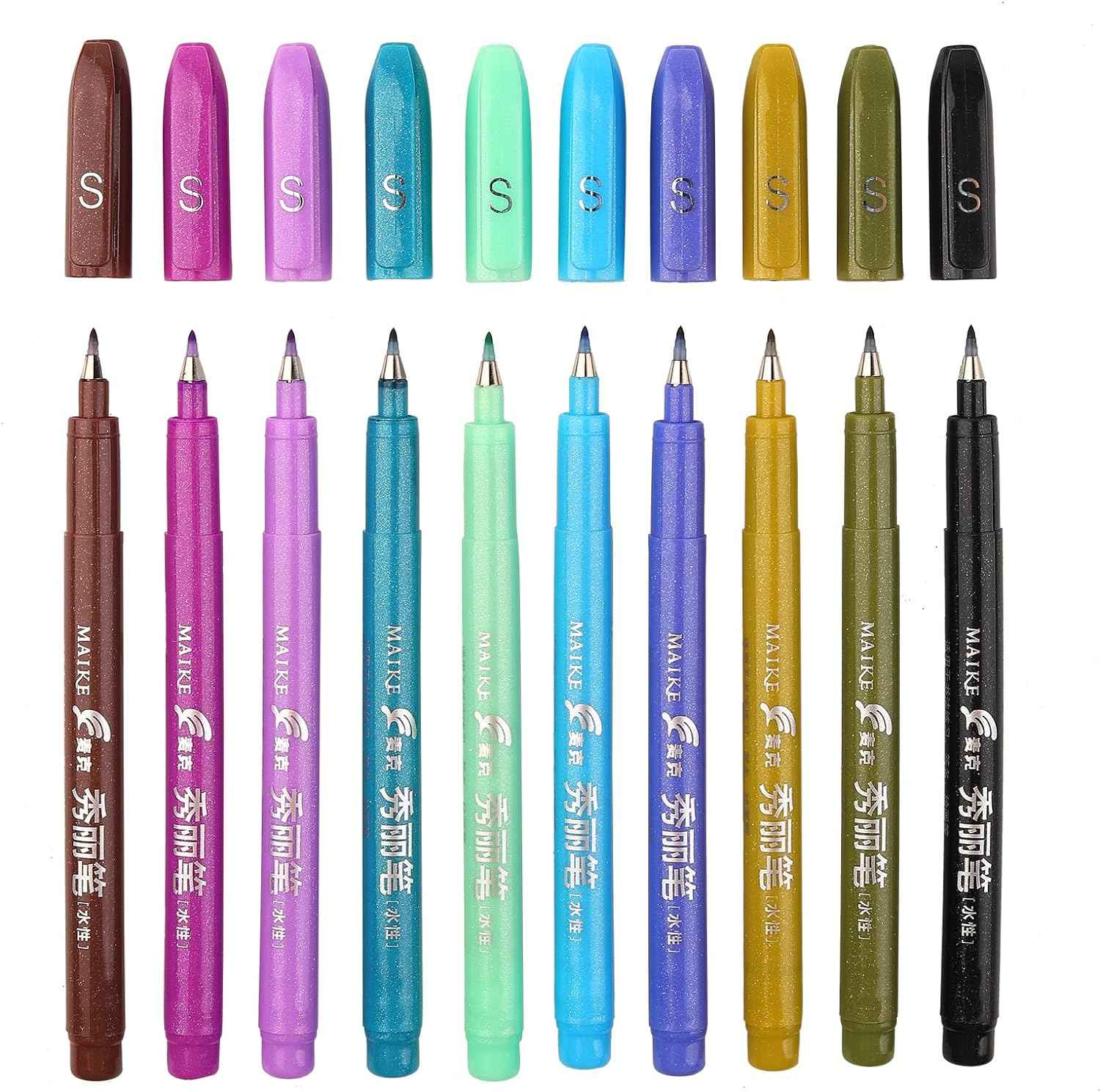 MAIKE Felt Tip Brush Calligraphy Pen 10 Colors