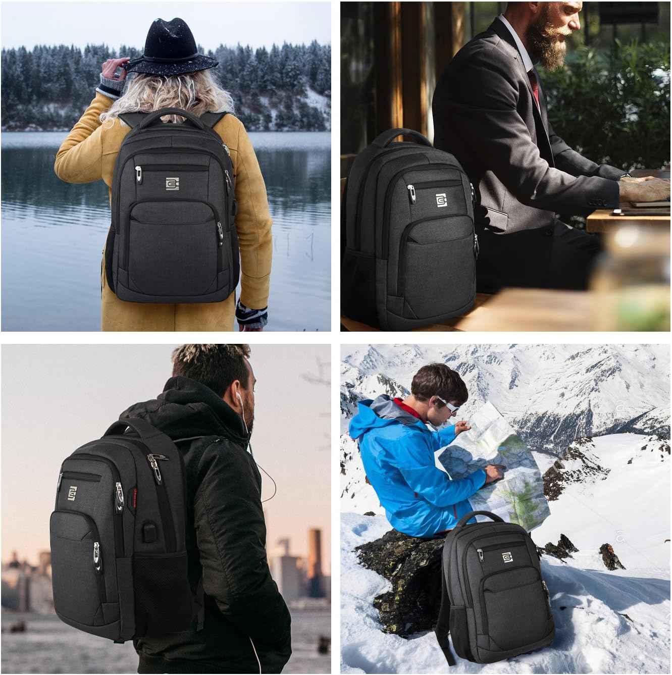 Bruno Cavalli Laptop Backpack with USB Charging Port Fit 15.6 inch Notebook