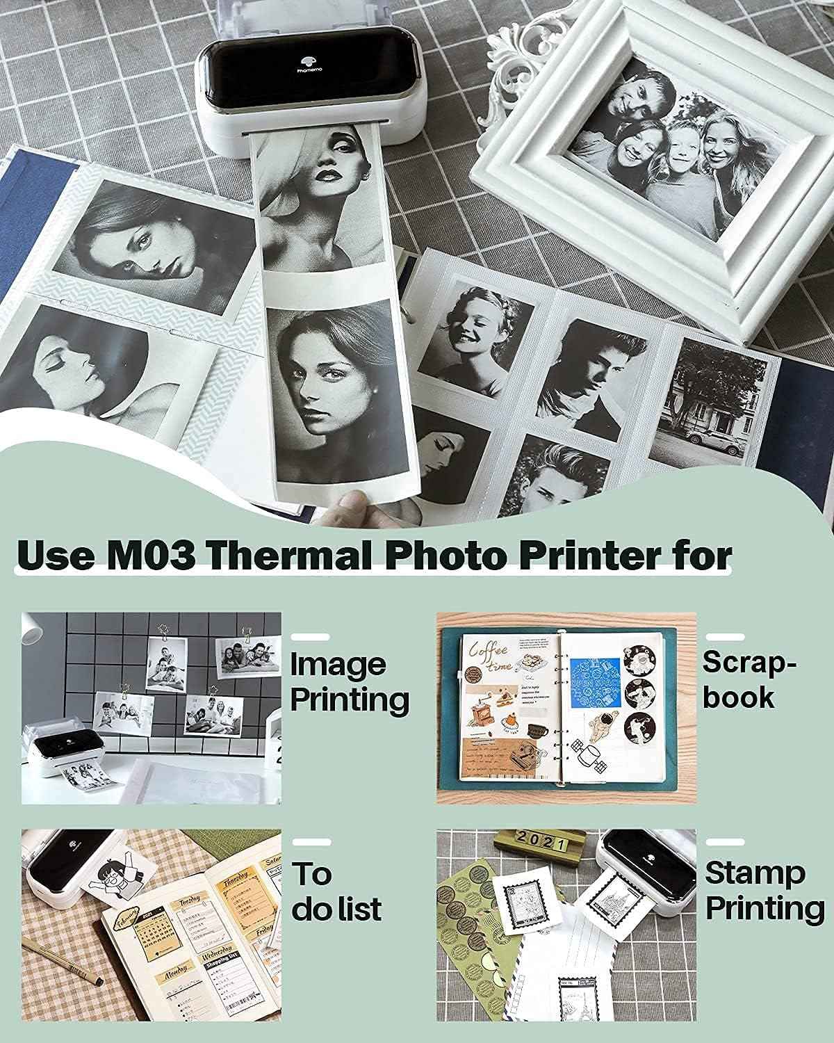 Phomemo M03 Portable Bluetooth Printer for 2-3 Inch Width Thermal Paper