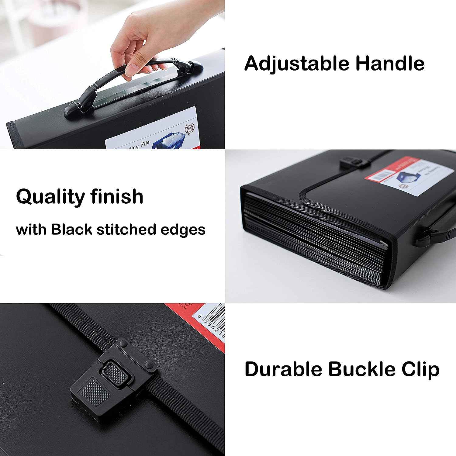 26 Pockets Expanding File Folder with Handle - Letter A4 Paper