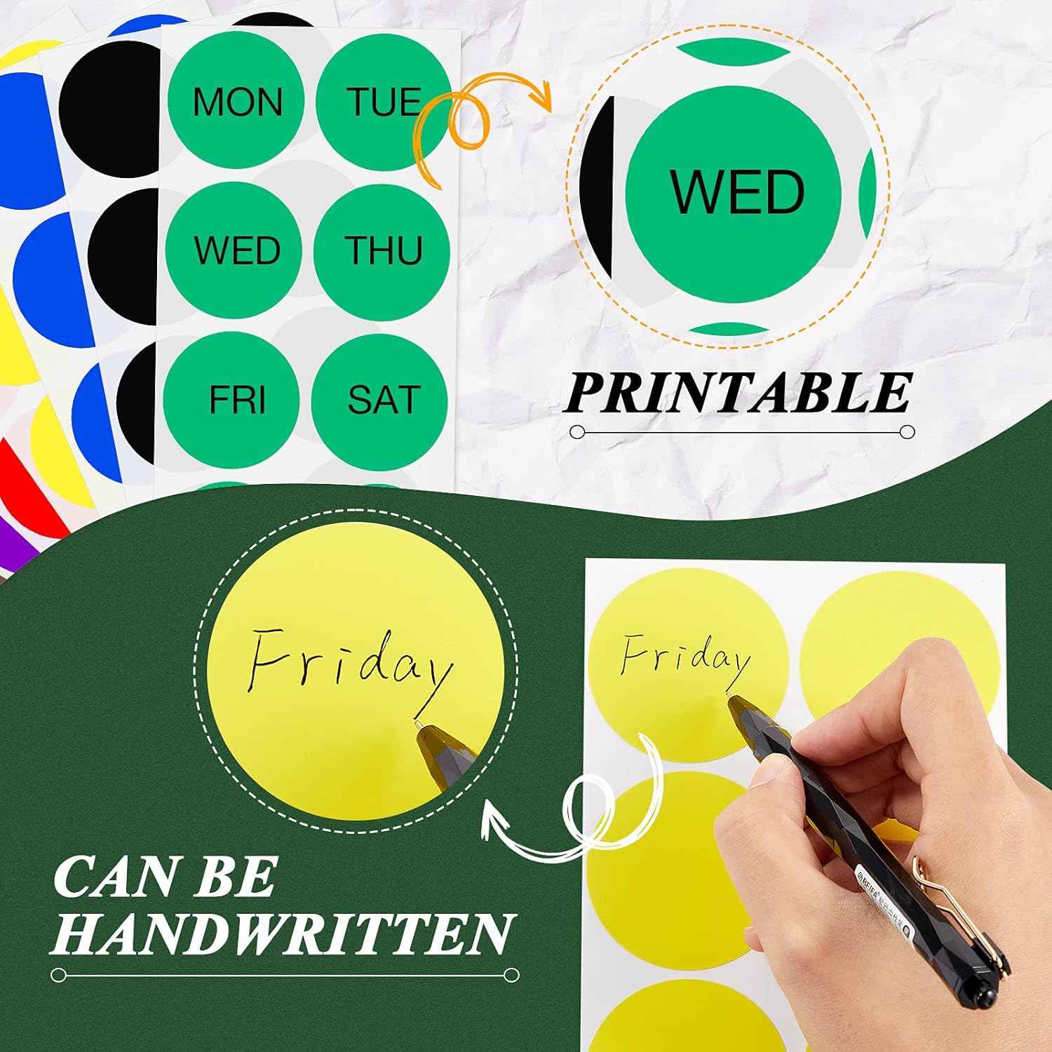 2 Inch Round Color Coding Stickers Circle Dot Labels Self-Adhesive