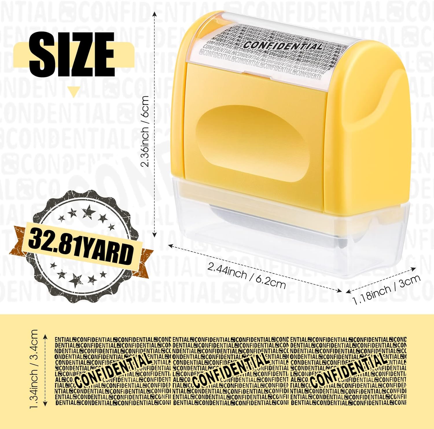 3 Pack Identity Protection Roller Stamps