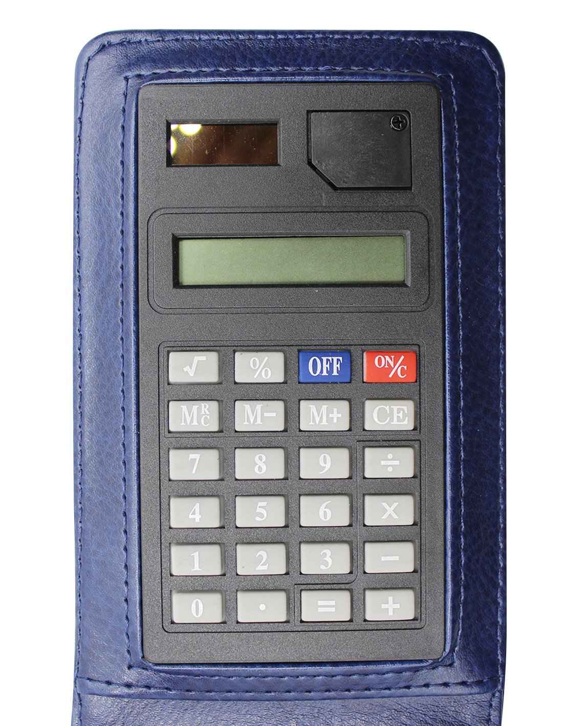 A7 Pocket PU Leather Mini Notepad with Calculator Ballpoint Pen Holder