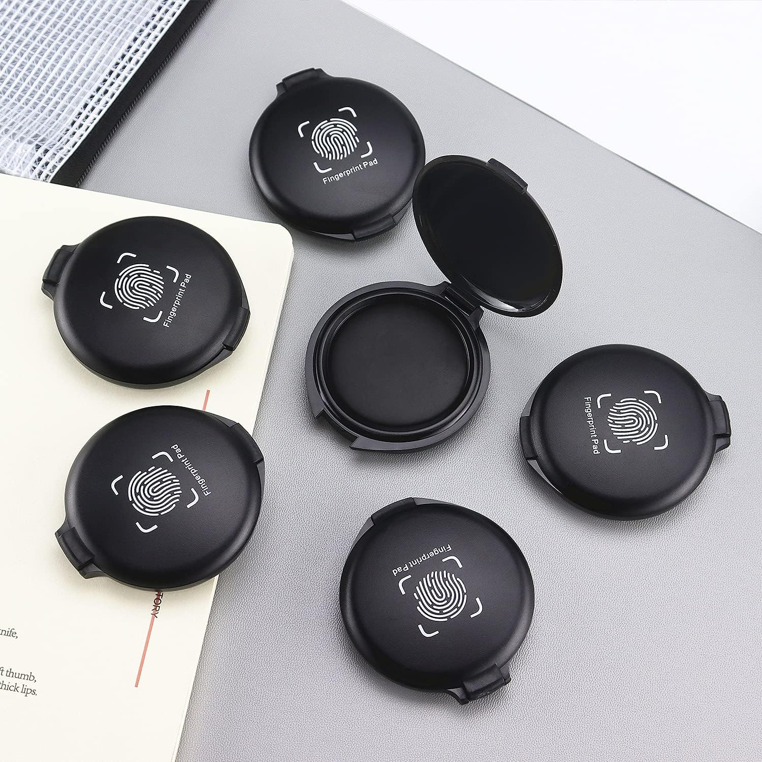 3 Pack Stamp Thumbprint Fingerprint Pad Black Blue Red Ink