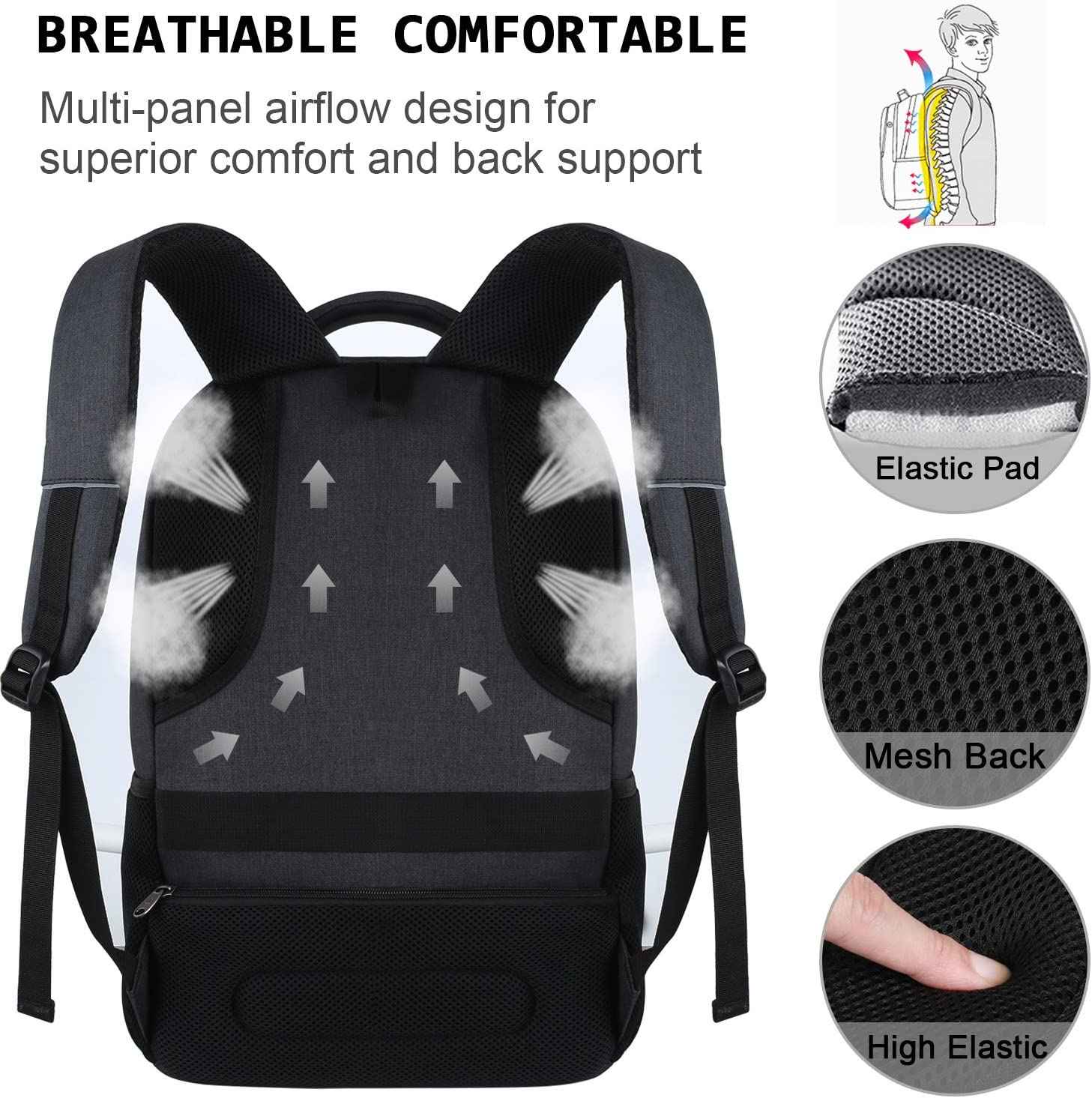 Bruno Cavalli Laptop Backpack with USB Charging Port Fit 15.6 inch Notebook