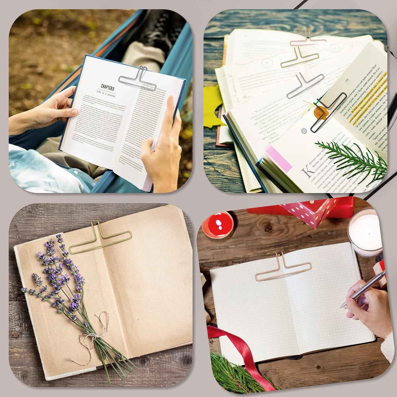 Music Book Metal Clip Book Page Holder for Reading 4 Colors