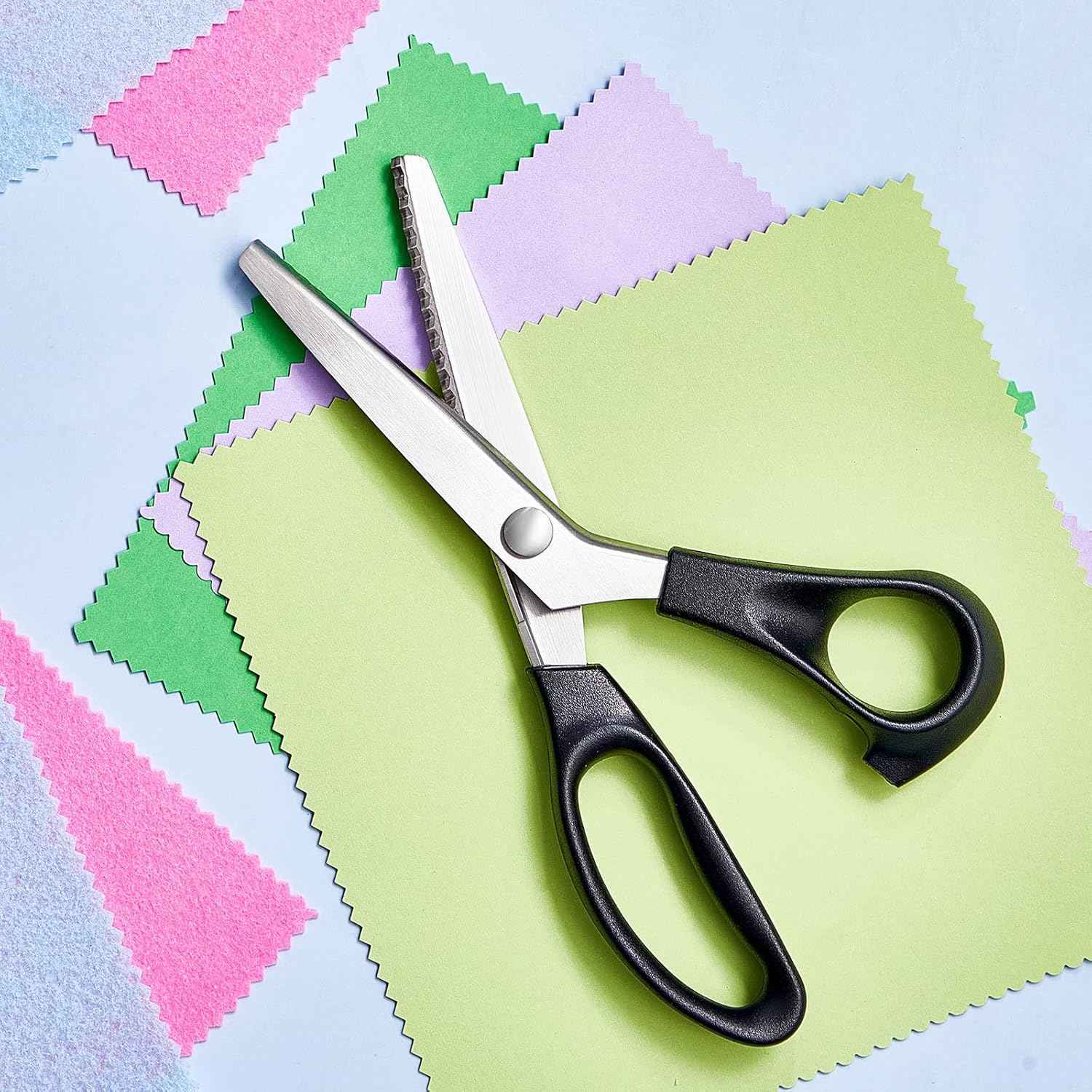 2Pcs Pinking Shears Scissors for Fabric Cutting 7mm 5mm
