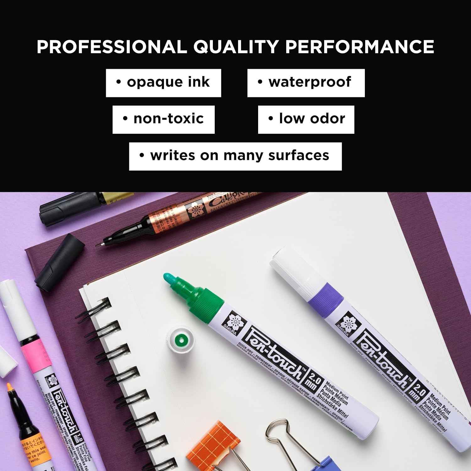 SAKURA Pen-Touch Paint Markers UV Visible Ink -2 Pack (0.7mm/1.0mm)