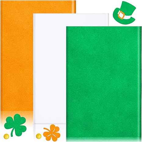 100 Sheets Tissue Wrapping Paper for DIY Crafts 35x50cm Green White Orange