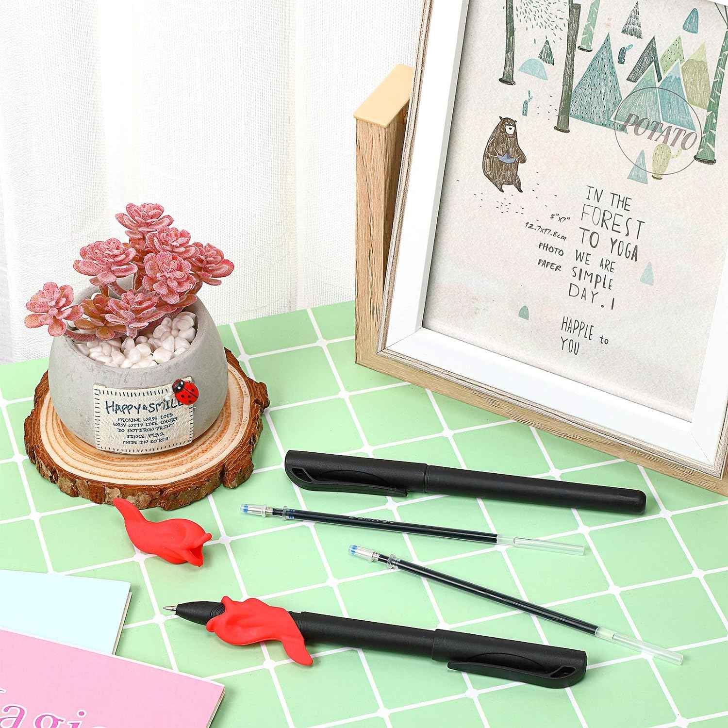 84Pcs Practice Pen Set 12 Ballpoint Pens,60 Refills and 12 Pen Holders