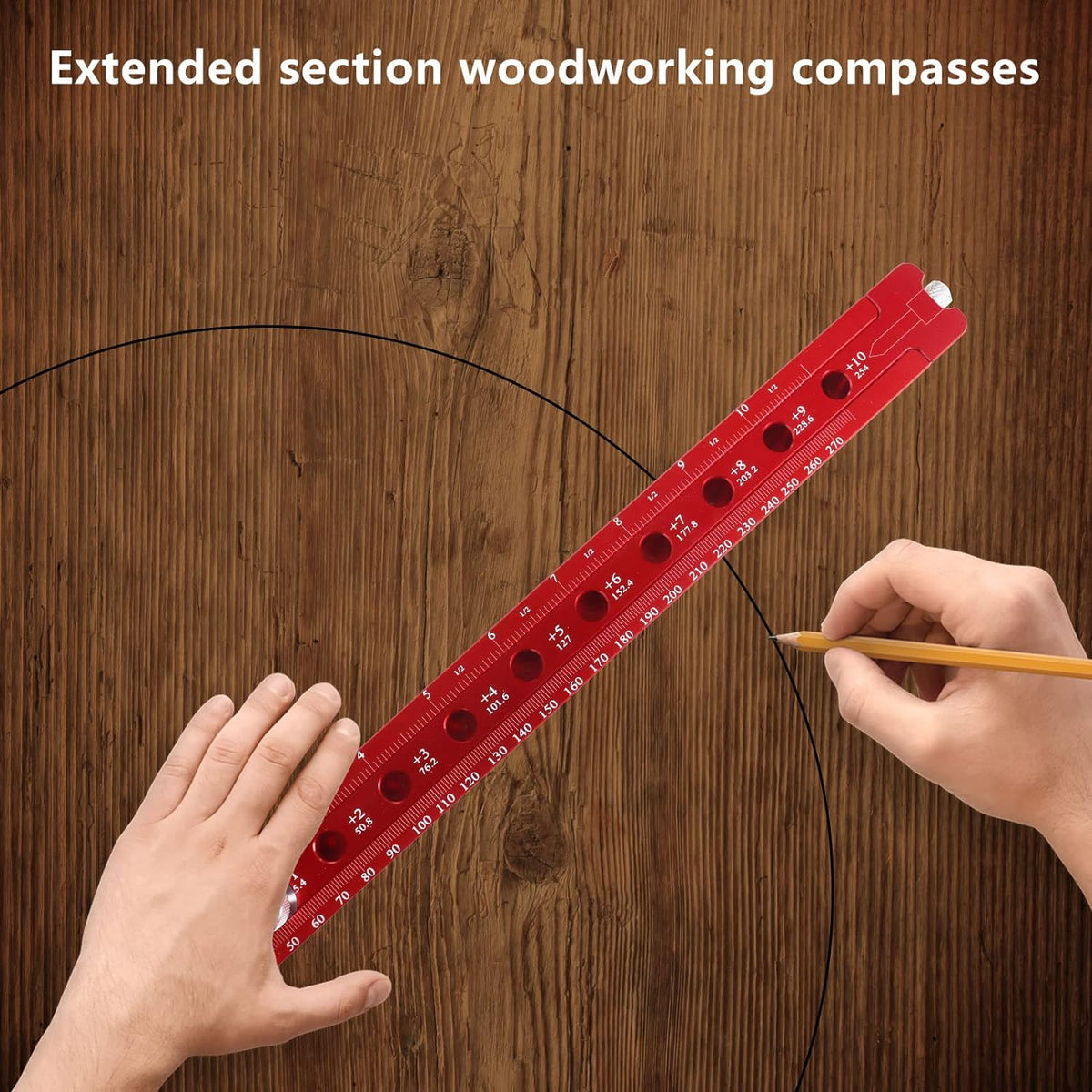 Compass Ruler Pattern Circle Aluminum Woodworking Compass Scriber Circle Ruler 340MM – TOUCHFIVE