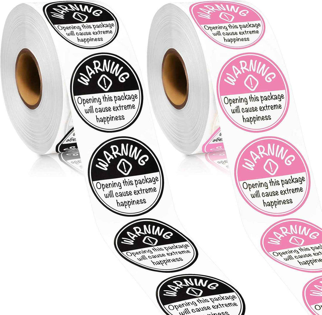 1000Pcs Extreme Happiness Stickers Round Self-Adhesive Labels 1.5 Inch Black and Pink