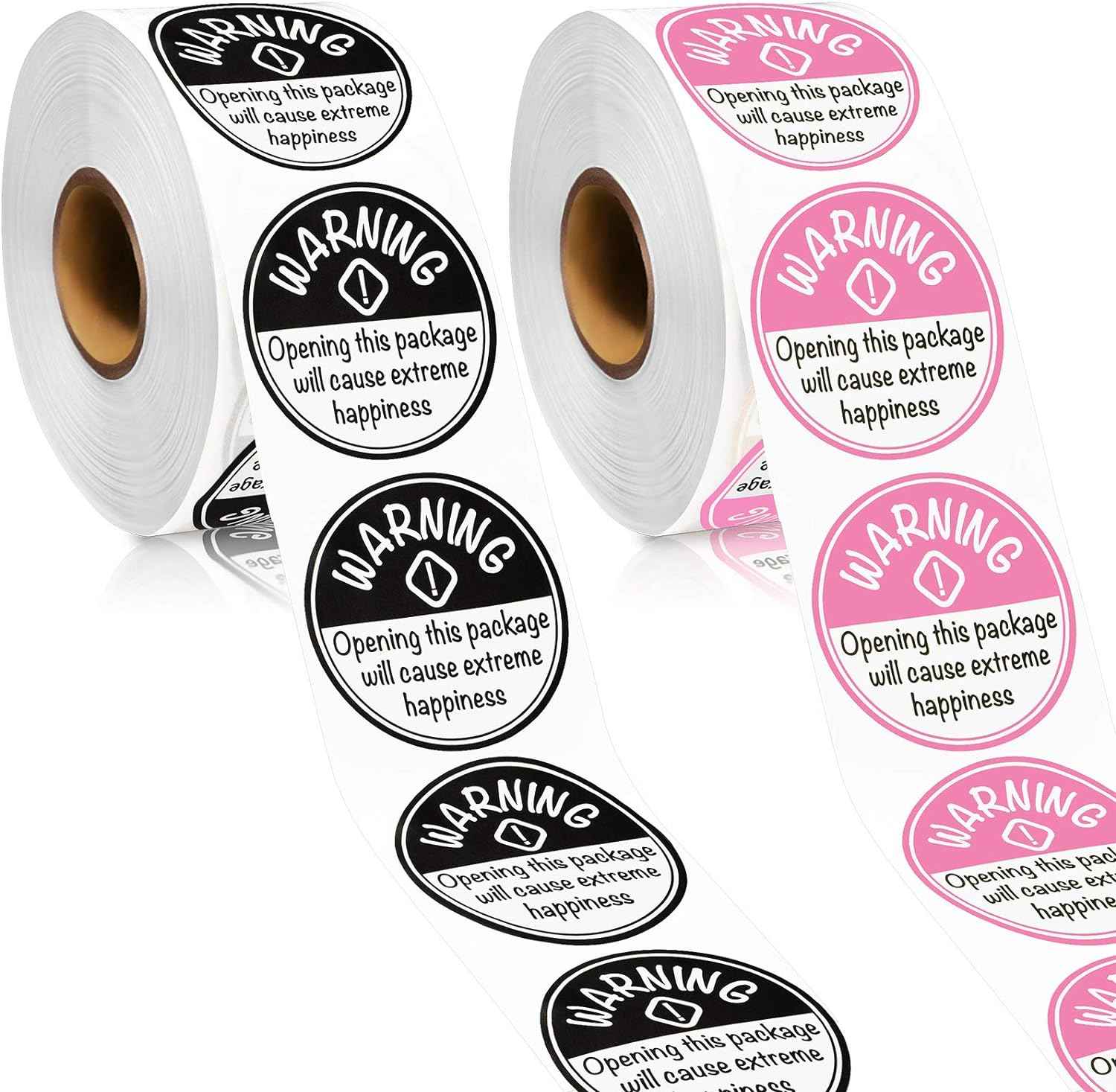 1000Pcs Extreme Happiness Stickers Round Self-Adhesive Labels 1.5 Inch Black and Pink