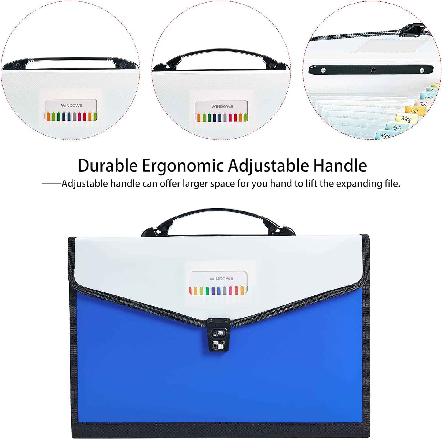 13-Pockets Expanding File Folder with Handle,Legal Size A4 FC