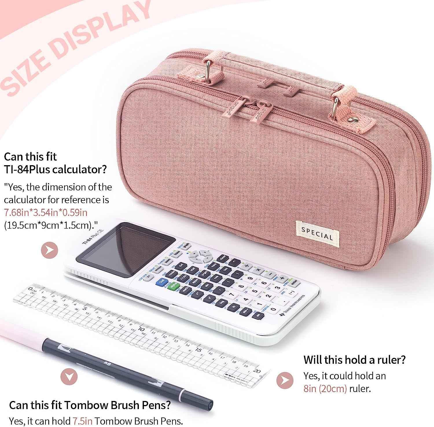 Large Capacity Pencil Case Double Zipper Storage Bag