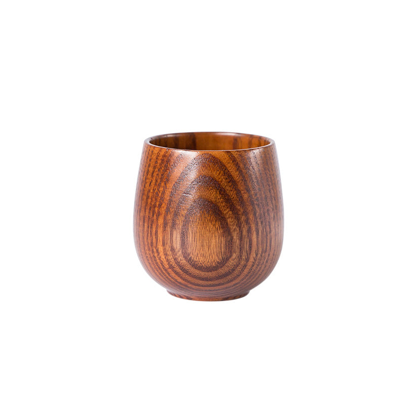 Natural Solid Wood Tea Coffee Cups 4 Pack 200ml