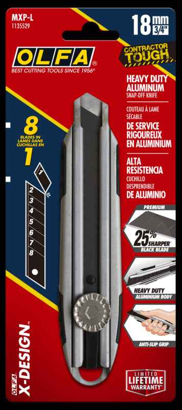 OLFA 18mm MXP-L Die-Cast Aluminum Handle Ratchet Knife
