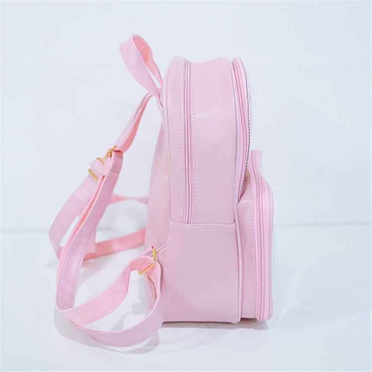 Double Window Candy PU Leather Backpack Ita Bag