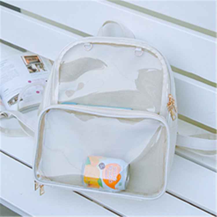 Double Window Candy PU Leather Backpack Ita Bag White