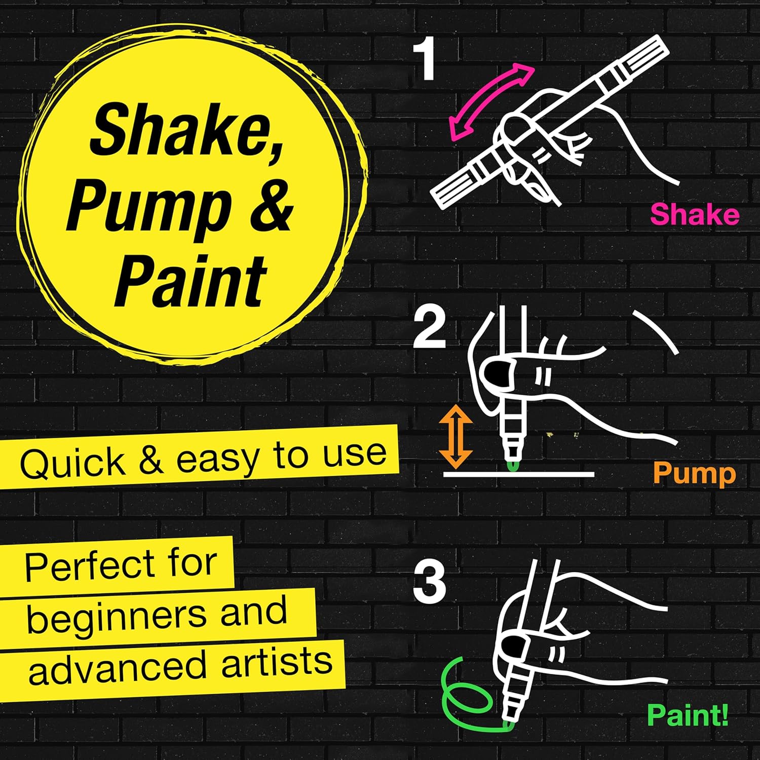 Faber-Castell Shake & Paint Acrylic Paint Markers Black & White