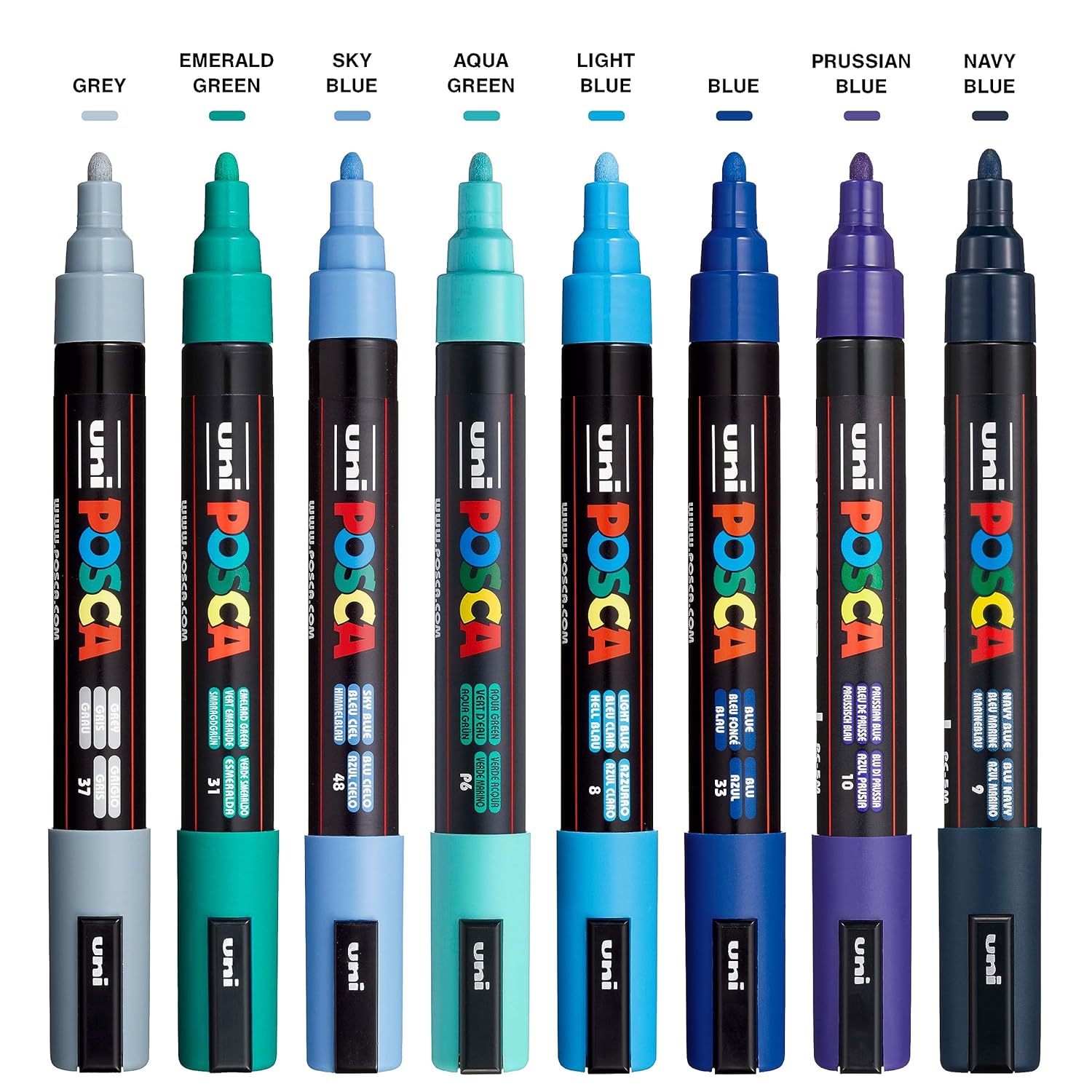 Uni Posca Paint Marker PC-5M - Medium Point - 8 Color Cool Tone