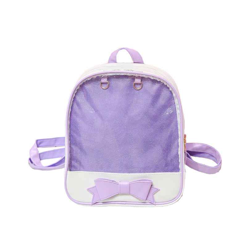Bowknot Candy Color Ita Bag Pins Display Backpack Purple