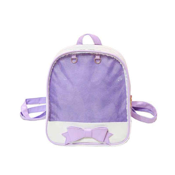 Bowknot Candy Color Ita Bag Pins Display Backpack Purple