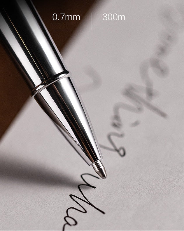 DELI A6Pro Oak Wood Grain Pull-Cap Ballpoint Pen – 0.5/0.7/1.0mm