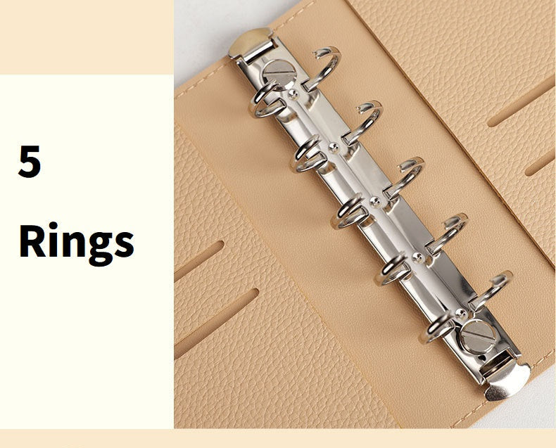 5 Ring Binder Cover A7 MINI Leather Notebooks 8 Color Pack
