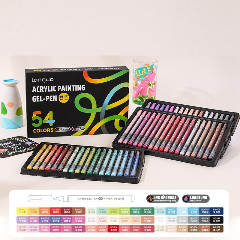 Languo Acrylic Gel Pens 1.0mm 36/54/72/90 Color Set for Art Journaling 36 Colors