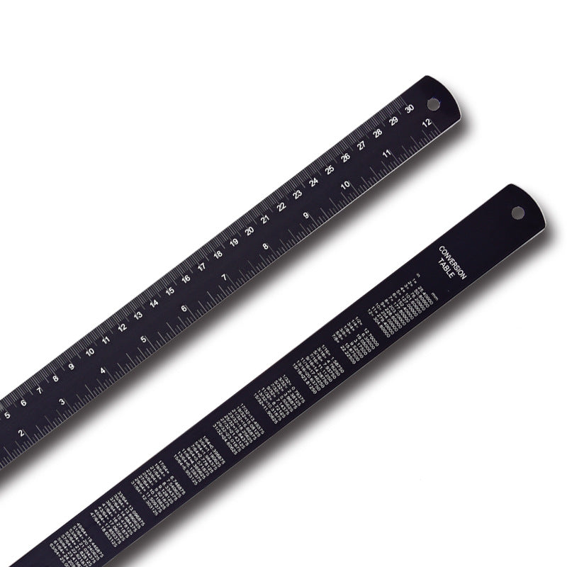 Aluminum Metal Ruler 12 inch with Metric and Imperial Measurement 2 Pack