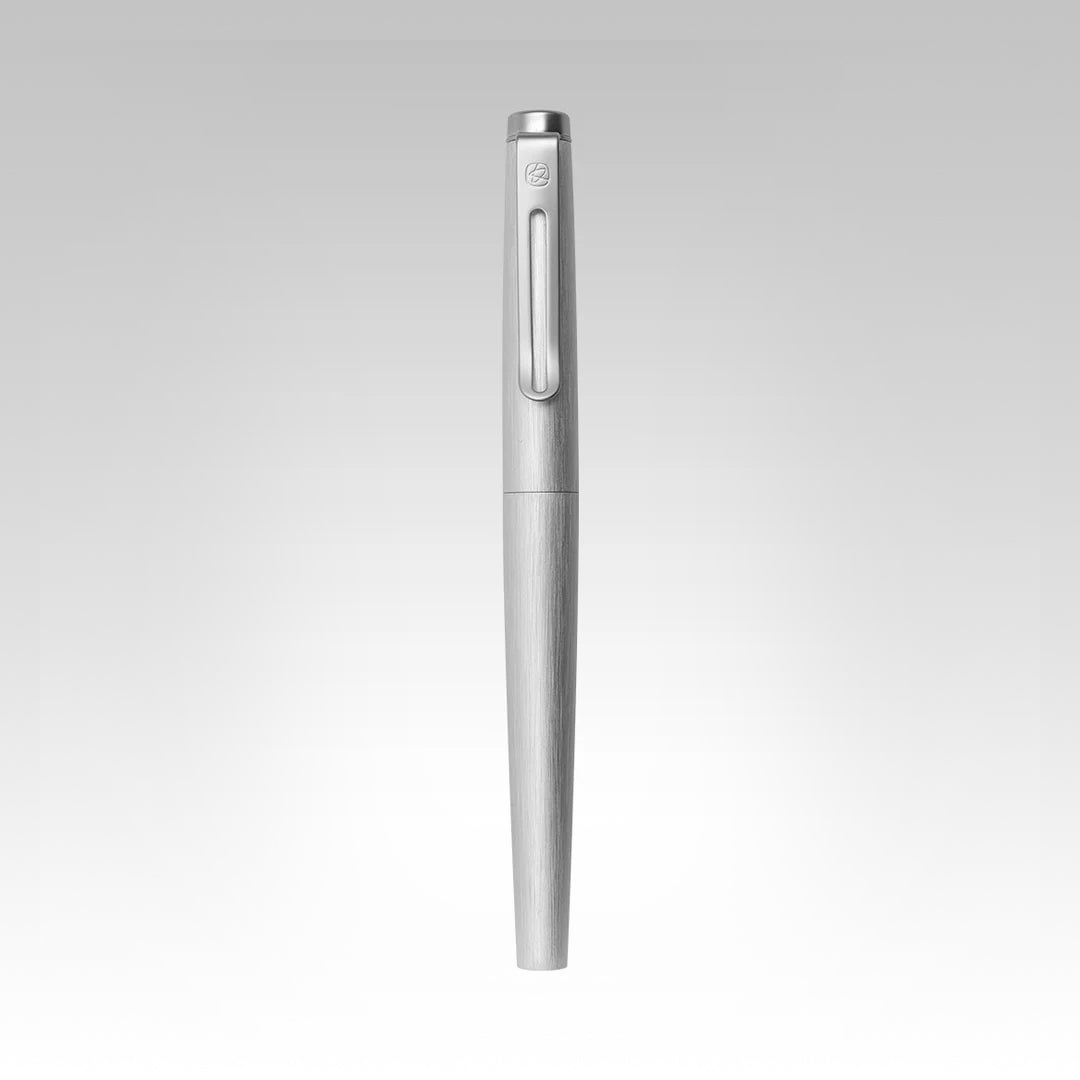 KACO Angle Rollerball Pen 1.0mm Black Ink Aluminum Body Silver