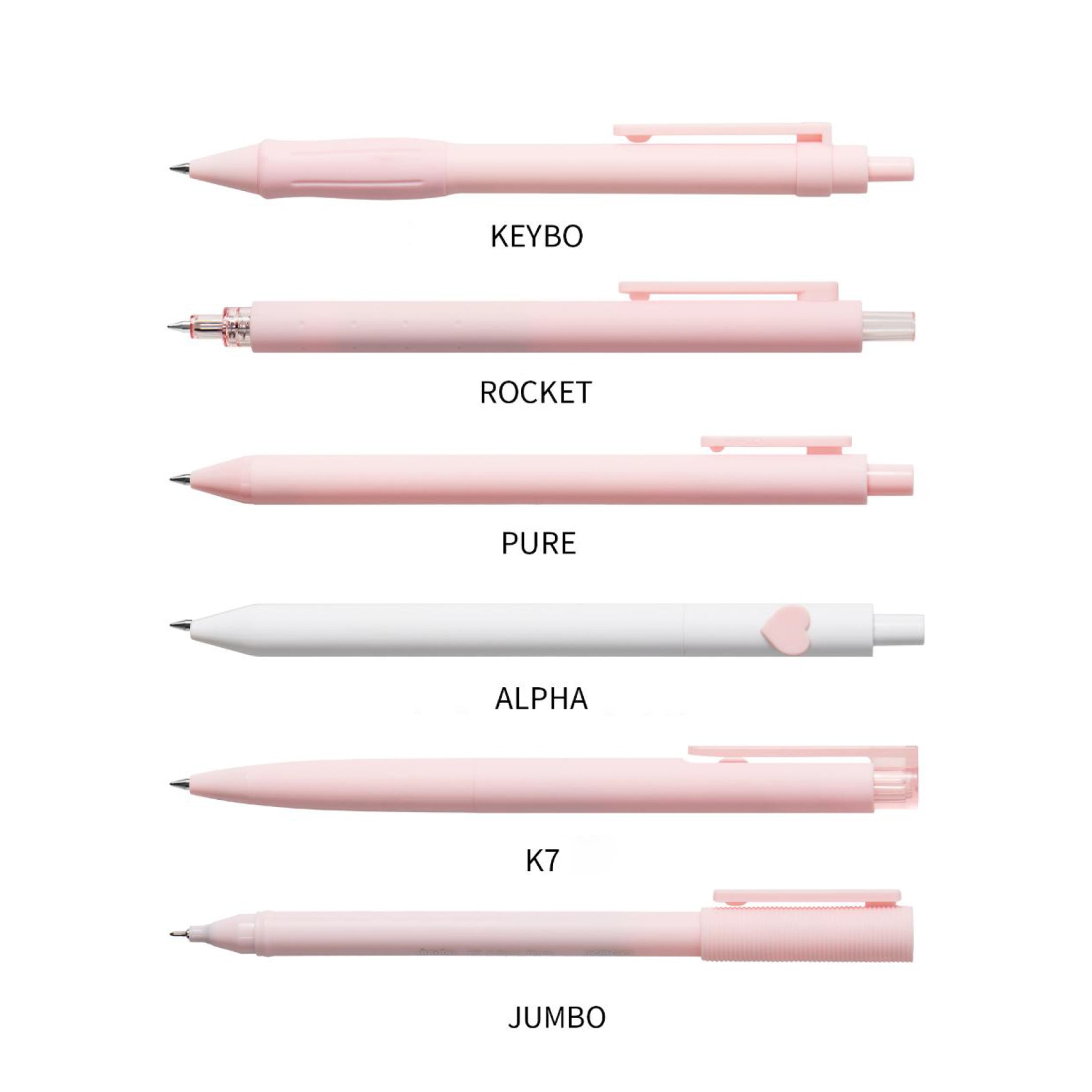 KACO Right Choice Gel Pen 0.5mm Black Ink 6 Pink Set