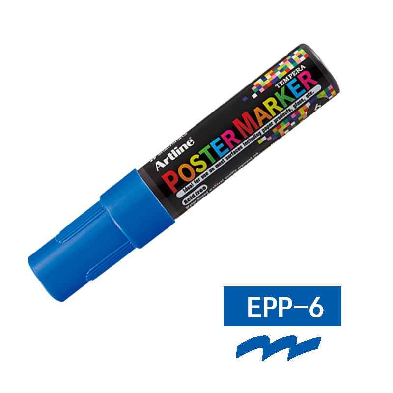 Artline EPP-6 Poster Markers | 6.0mm Bullet Tip | 2 Pack 2 Blue