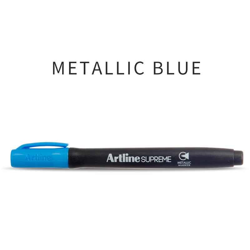 Artline SUPREME Metallic Marker Sets | 1.0mm Bullet Tip | 4 Pack 4 Metallic Blue