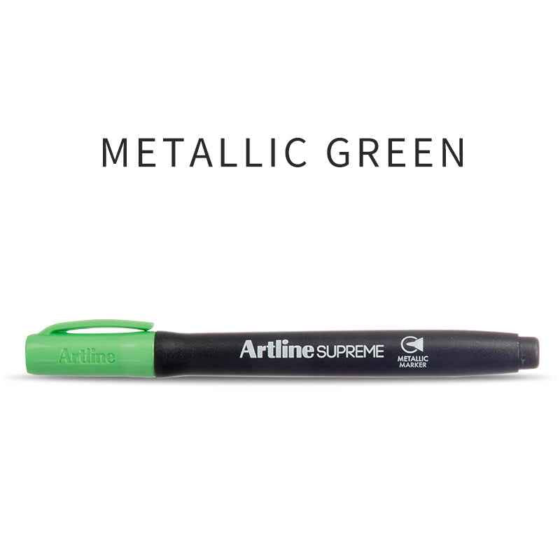 Artline SUPREME Metallic Marker Sets | 1.0mm Bullet Tip | 4 Pack 4 Metallic Green