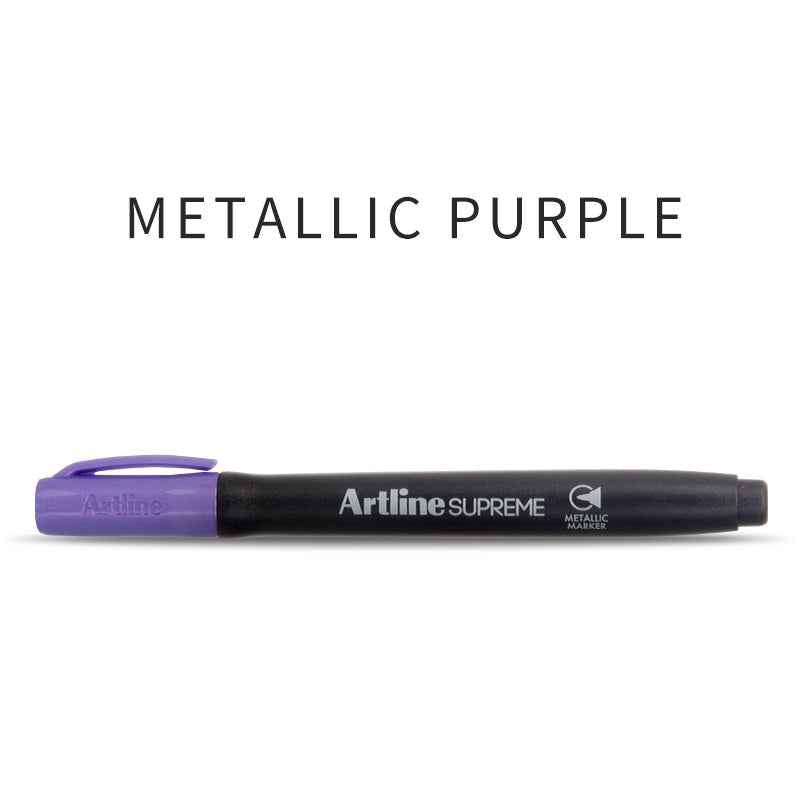 Artline SUPREME Metallic Marker Sets | 1.0mm Bullet Tip | 4 Pack 4 Metallic Purple