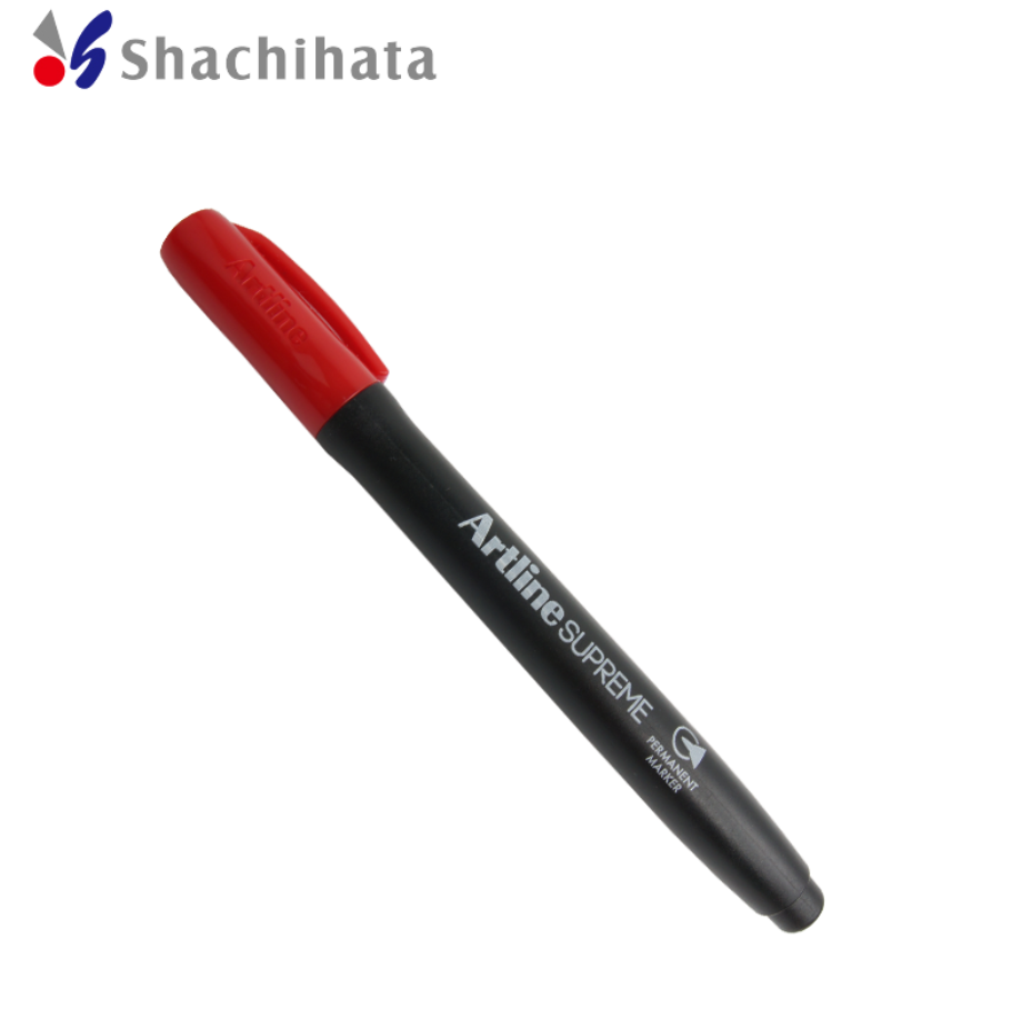 Artline SUPREME PERMANENT MARKER 1.0MM Bullet Nib 4 Pack Red