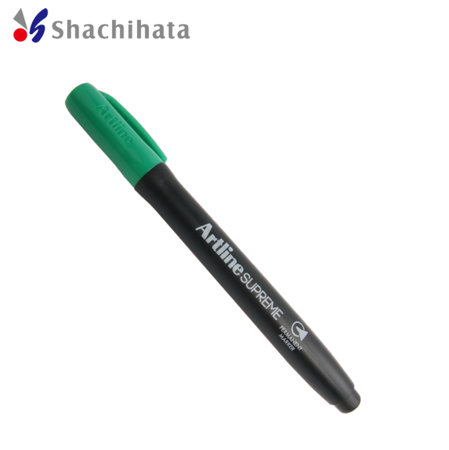 Artline SUPREME PERMANENT MARKER 1.0MM Bullet Nib 4 Pack Green