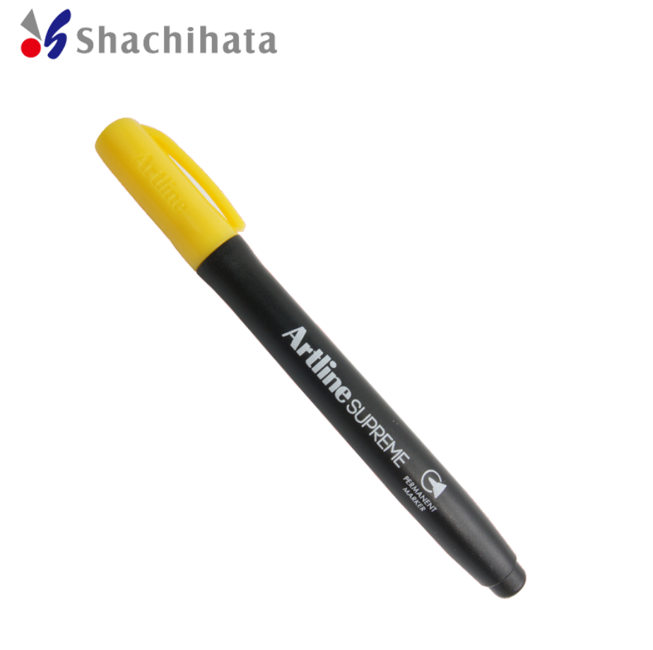 Artline SUPREME PERMANENT MARKER 1.0MM Bullet Nib 4 Pack Yellow