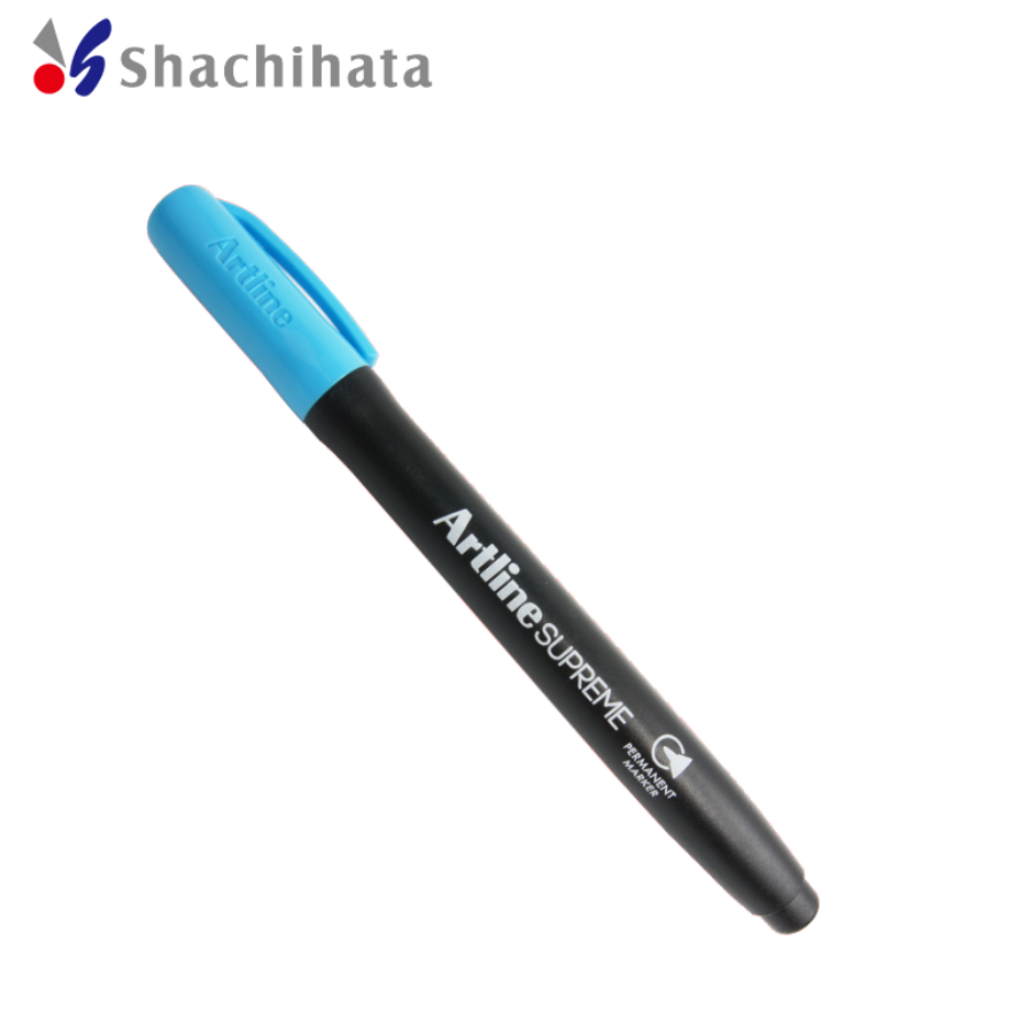 Artline SUPREME PERMANENT MARKER 1.0MM Bullet Nib 4 Pack Light Blue