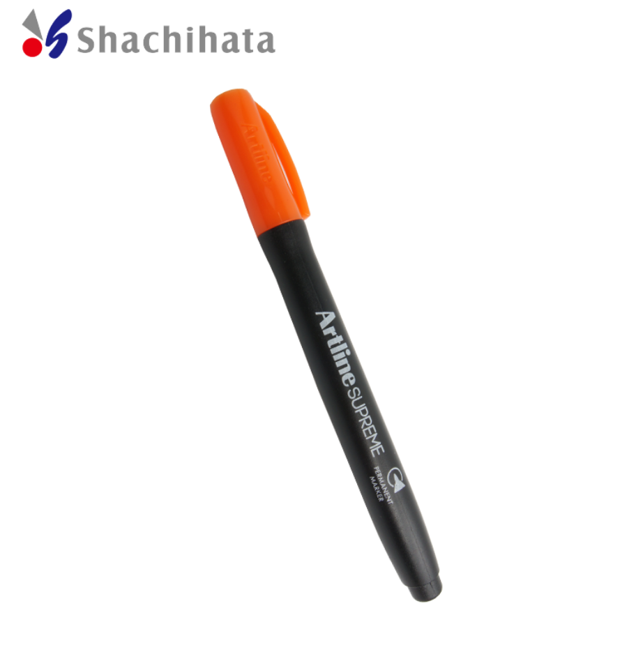 Artline SUPREME PERMANENT MARKER 1.0MM Bullet Nib 4 Pack Orange