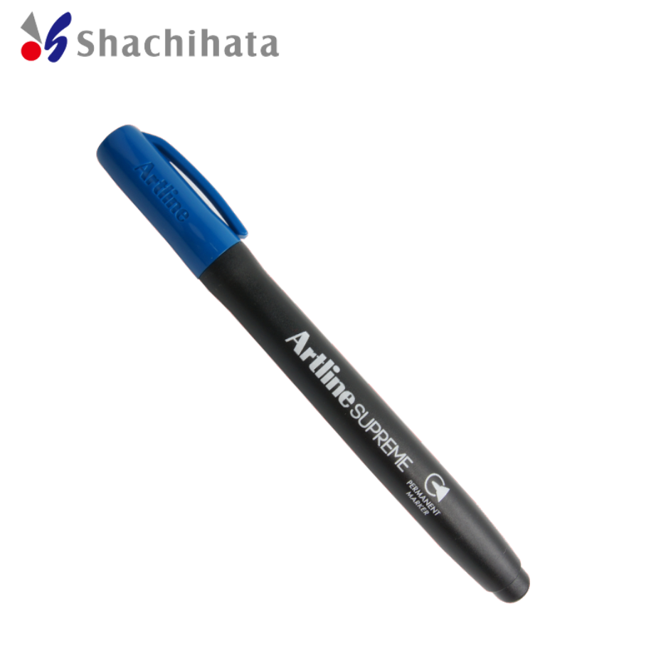 Artline SUPREME PERMANENT MARKER 1.0MM Bullet Nib 4 Pack Navy Blue