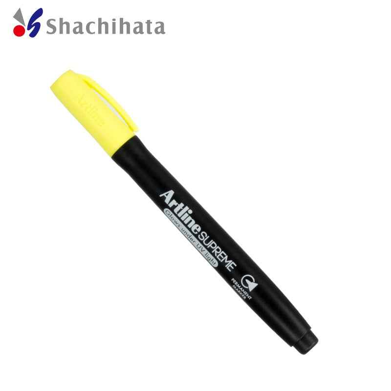 Artline SUPREME PERMANENT MARKER Glows Under UV Light 1.0MM 4 Pack Yellow